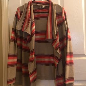 Old navy cardigan pink, brown and white striped